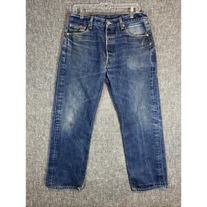 Levi's 501 XX Jeans Men's Size 35 X 30 Denim Blue Button Fly Med Wash Straight